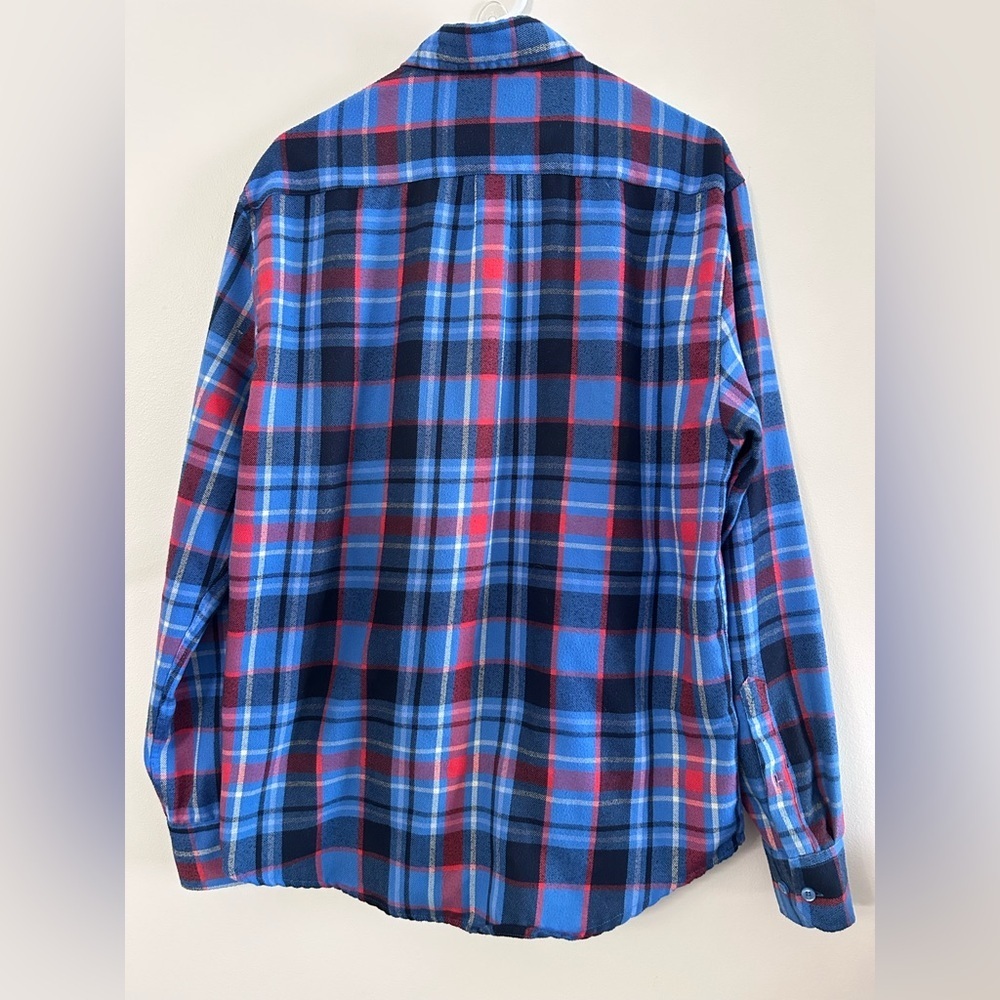 RSVLTS Blue and Red Plaid Flannel Shirt Jacket - Picture 2 of 5